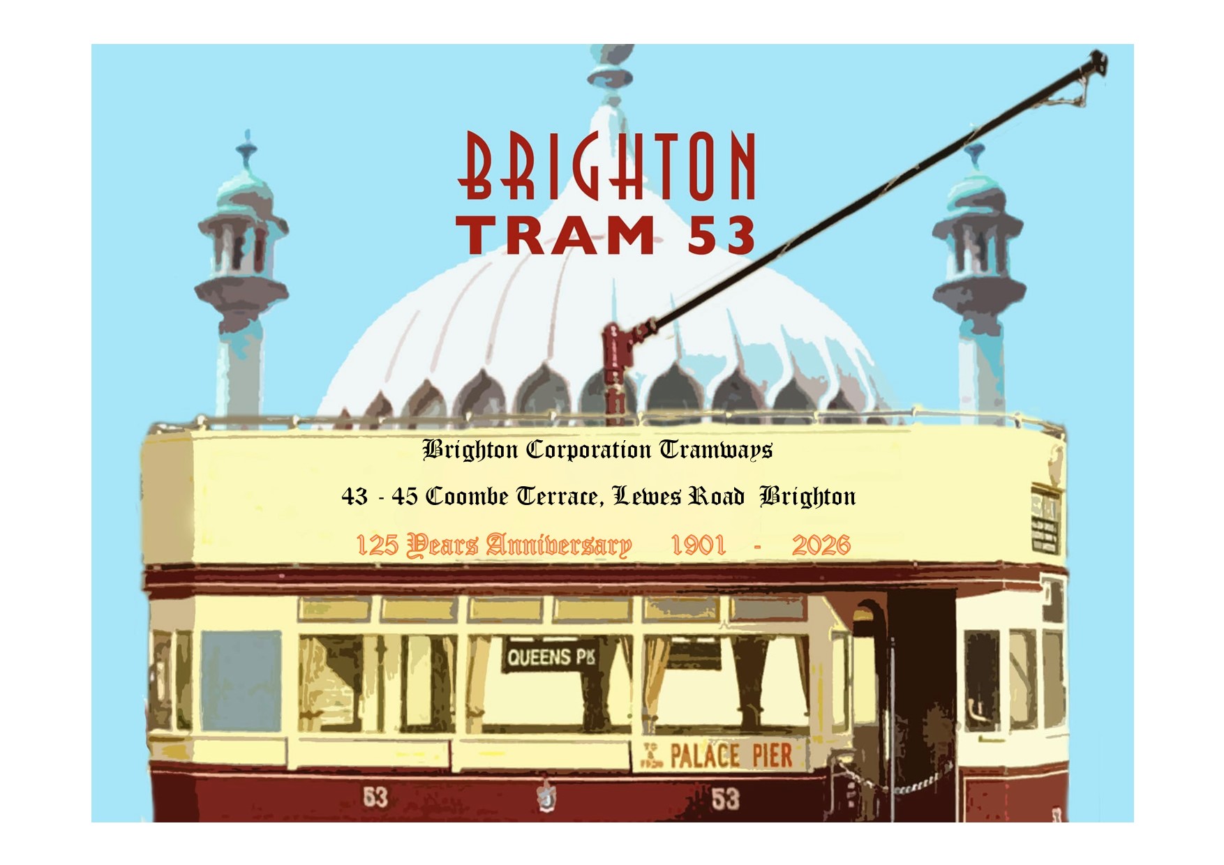 Colour illustration of Brighton Tram 53
